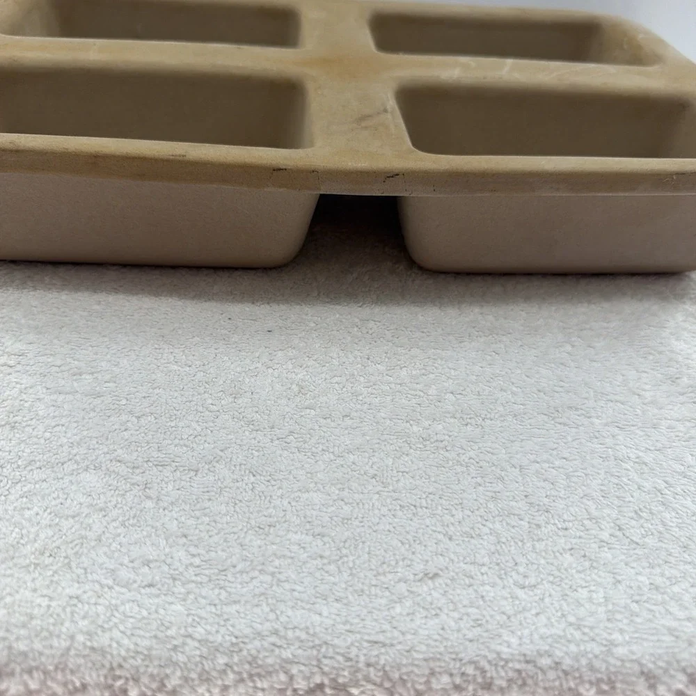 Pampered Chef Mini 4 Loaf Stoneware Bread Pan 15x9 Family Heritage